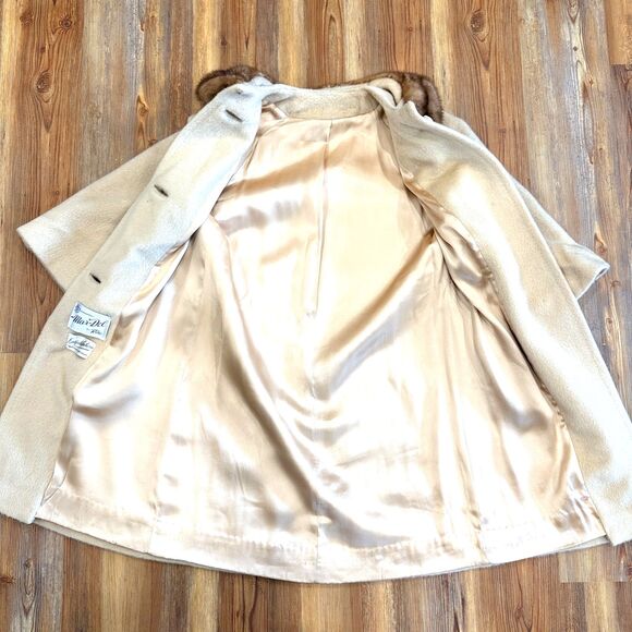 Vintage 1960s Mar-Del by Rice Coat - Fur Collar Swing Coat Size Medium - Picture 7 of 16